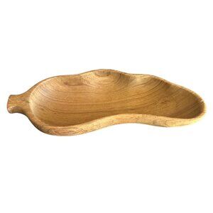 Vintage Monkey Pod Wood Chili Pepper Bowl Approximately‎ 10" Minor Defect